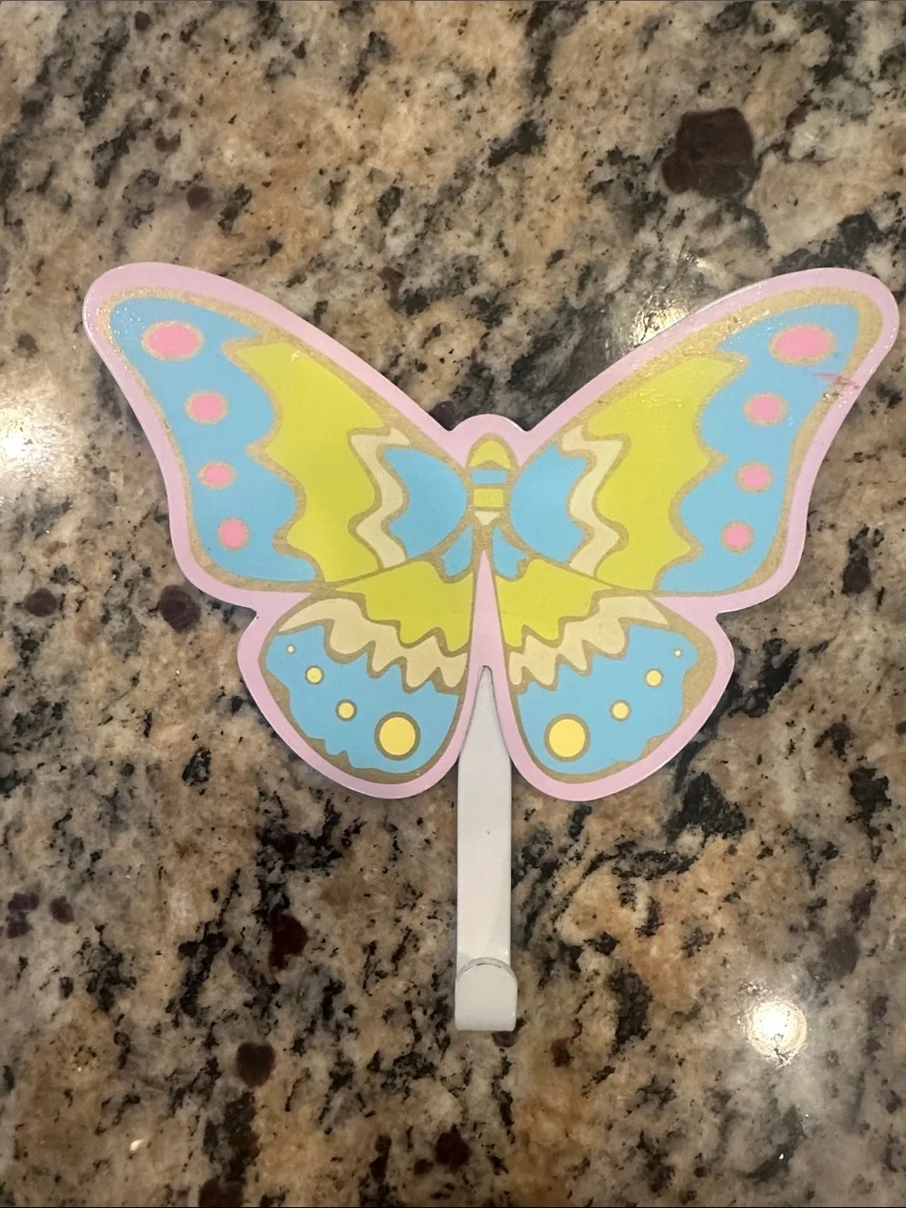 Butterfly Wall Hooks - Pastel Pink, Blue & Yellow Decorative Hooks